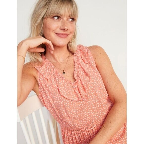 Old Navy Ditzy‎ Floral Sleeveless Soft Wash Woven Rayon Swing Dress Plus Sz XXL - Picture 3 of 13